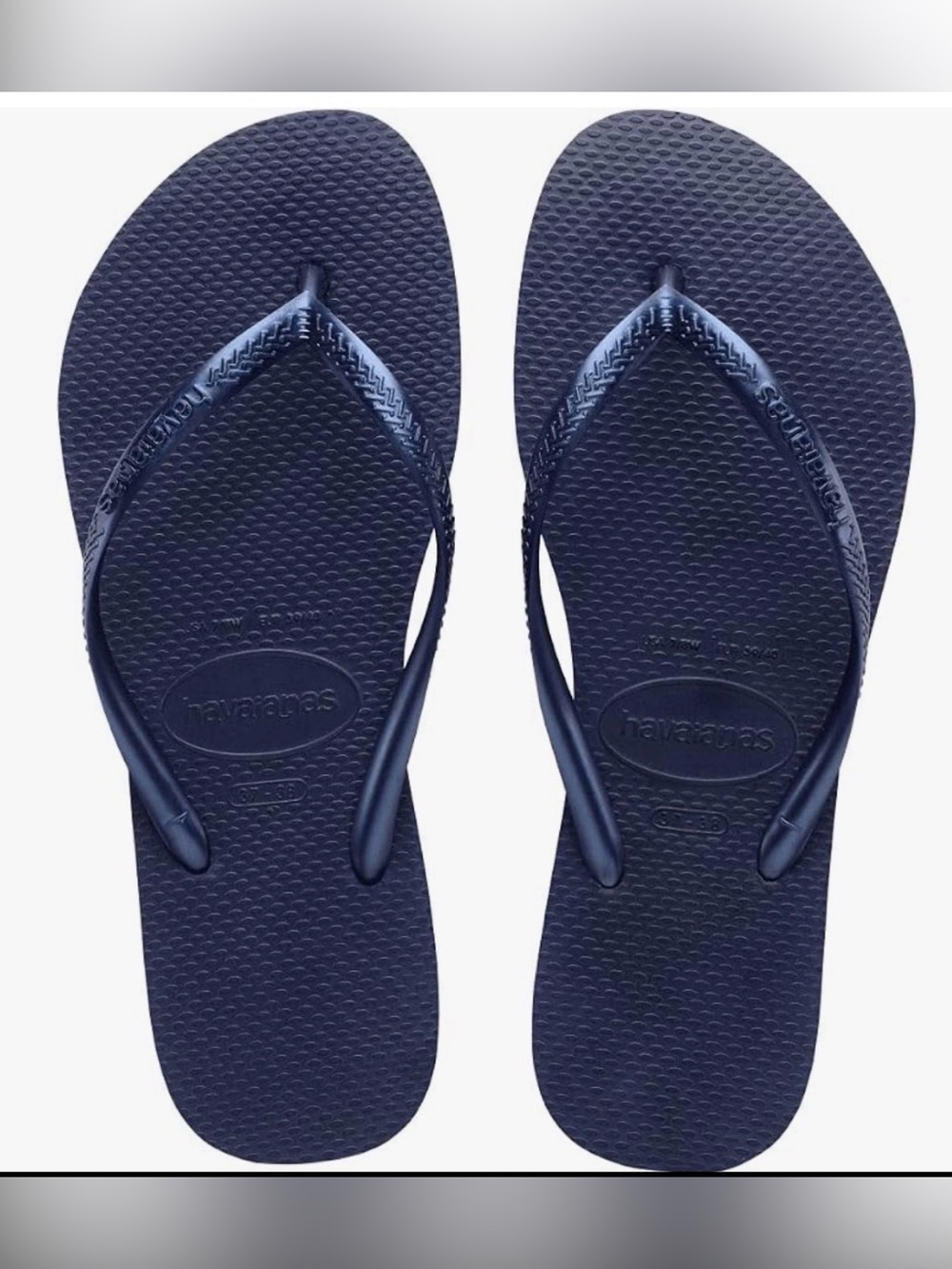 Havaianas Flip-Flops Slim Metallic Navy Blue Size: US: 7/8 EU: 37/38 NEW